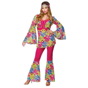 Womens Feelin' Groovy Fancy Dress Halloween Costume