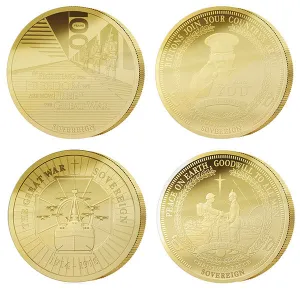 WW1 Set of 4 Proof Full Sovereigns Limited Edition